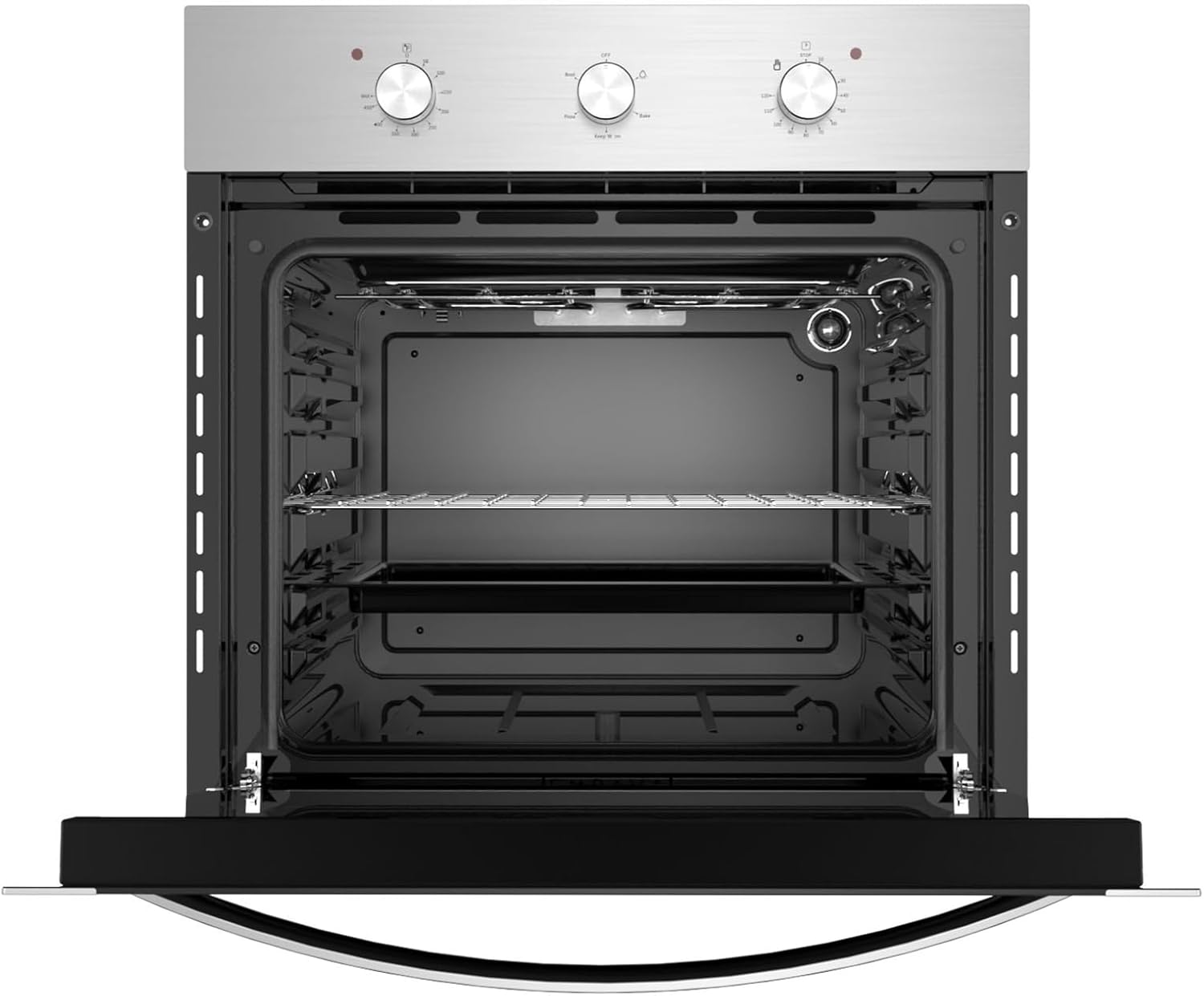 Empava 24" Electric Single Wall Oven with Basic Broil/Bake Functions Mechanical Knobs Control in Stainless Steel, 24 Inch, Silver
