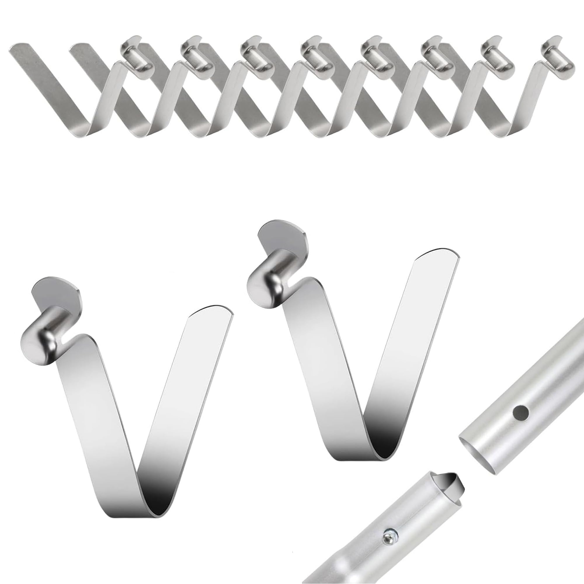 Clips à Ressort En Acier Inoxydable - Lot De 6 Pour Kayak, Tentes, Auvents | Fixation Rapide Sans Vis, Diamètre 6 Mm
