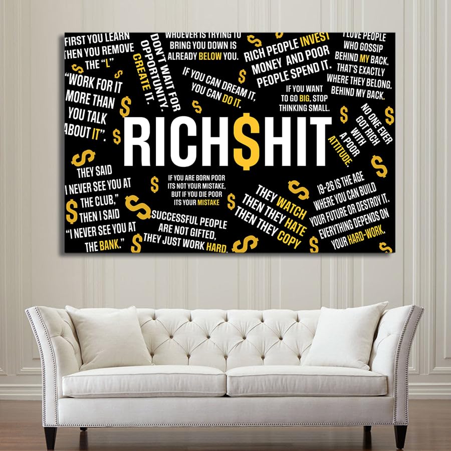 VERRE ART Printed Framed Canvas Painting for Home Decor Office Studio Wall Living Room Decoration (60x45inch Wrapped) - Richshit