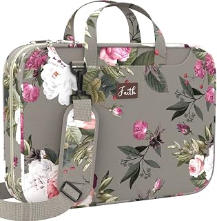 Bible Cover Case for Women - Extra Large Bible Bags for Women Tote Bags | Grey Floral Case with Shoulder Strap - Zippered Pocket - Book Size 11.4 x 9 x 1.96 in - Premium Christian Gift