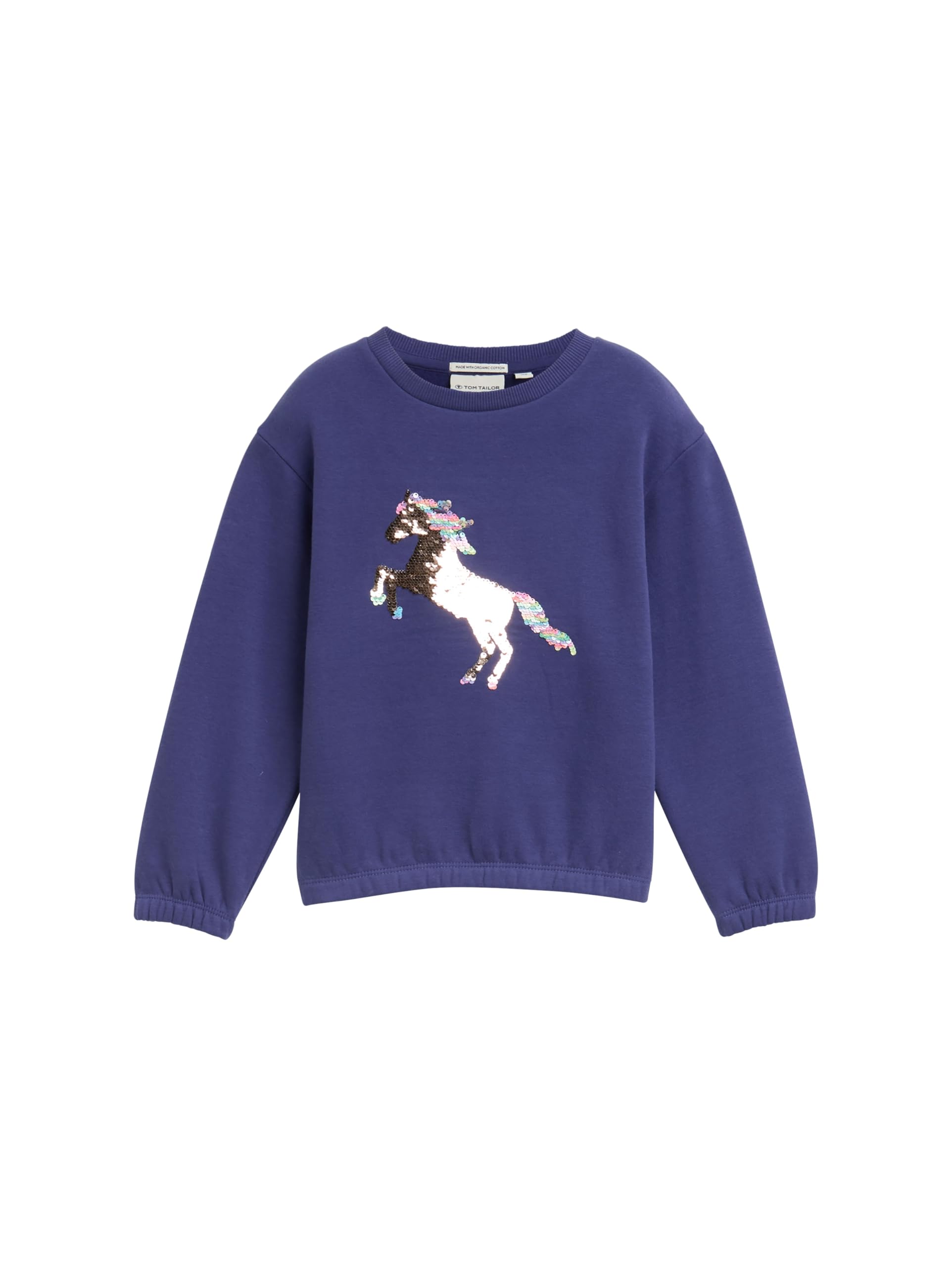 Tom Tailor Mädchen 1047437 Kinder Cropped Sweatshirt mit Wendepailletten (1er Pack)