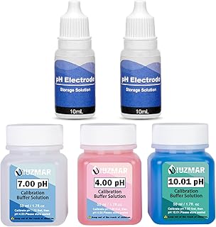 pH Calibration Solution pH7.00/4.00/10.01 50 mL Each, with pH Probe Storage Solution 2 Bottels 10mL Each, pH Calibration Buffer Solution and pH Electrode Solution for pH Meter