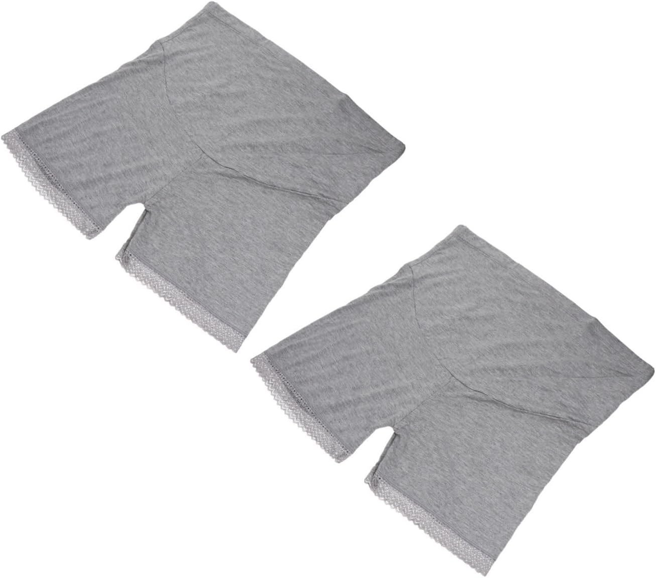 COLLBATH 2pcs High Waist Cotton Maternity Underwear Breathable Lace Safety Shorts for Pregnant Women Comfortable Belly Support Xl Gray
