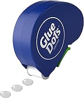 Glue Dots Dispenser: 125 Clear 3/8" Repositionable Dots - Mess-Free Tape & Glue Stick Alternative for Everyday Crafts & Labeling