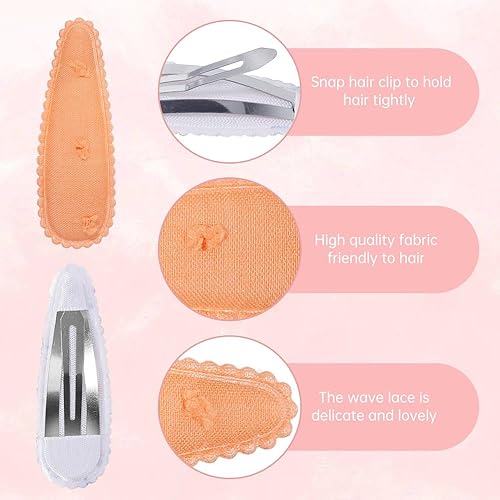 Miniatura 3 de 40 pinzas para el cabello para niña, con estampado floral, antideslizantes, envueltas a presión, accesorios para el cabello para bebés y niñas