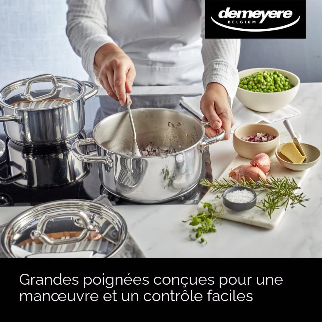 Batterie de cuisine Demeyere Classico 3 en inox - set de 5 casseroles avec couvercle, y compris poêlon - batterie de cuisine pour induction et toutes autres cuisinières - 10 ans de garantie