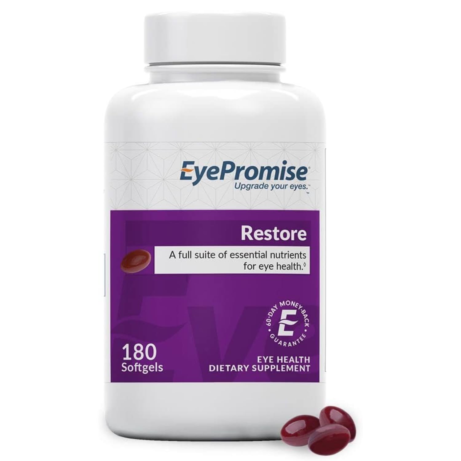 Restore Eye Health Supplement - 180 Softgels, 90-Day Supply - Omega 3 Supplement with Zeaxanthin, Lutein, Fish Oil, EPA, DHA & Vitamins for Eye Health