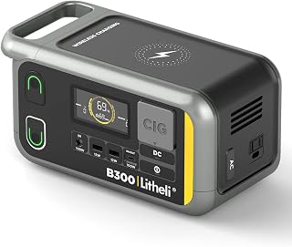 Litheli Portable Power Station B300, 299Wh Backup Lithium Battery, 300W Pure Sine Wave AC Outlets with 100W PD Fast Charging, Litheli Solar Generator for Outdoor Camping, Emergency.
