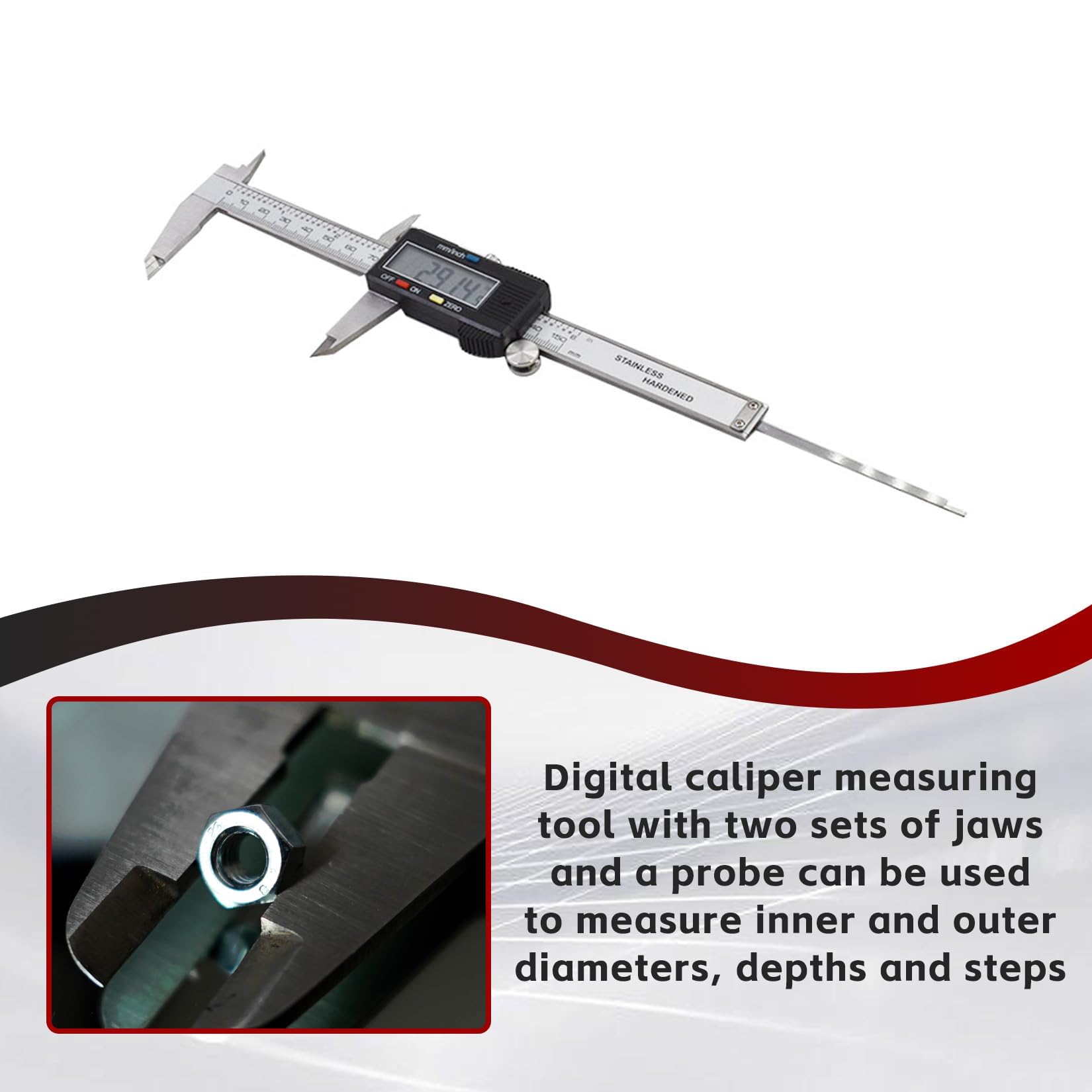 Digital Caliper - 0-6 Inch Precision Measurement Tool -6