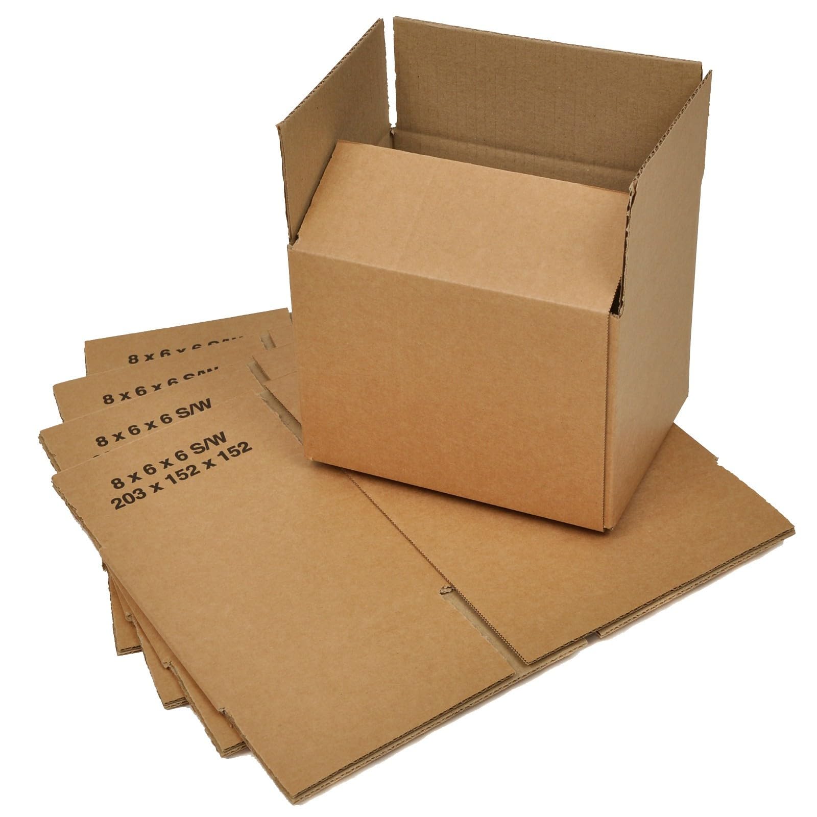 BAG-IT 25x Single Wall Cardboard Packing Boxes 8"x6"x6" (203x152x152mm) Small Parcel Shipping Mailing Postal Gift Cube Postal Shipping Box Mailing Cartons Shipping boxes