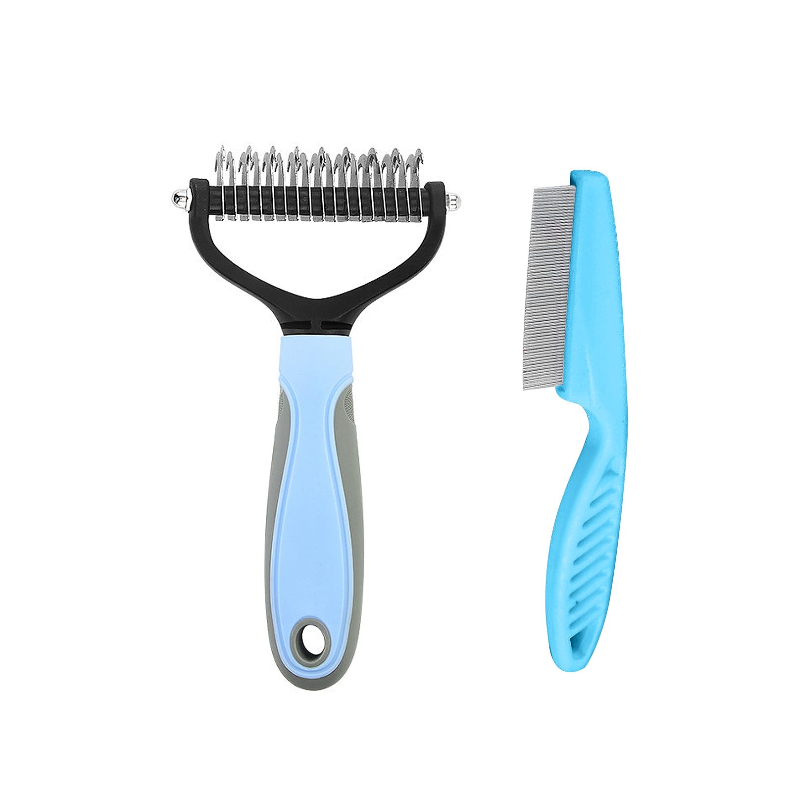 JCUGSBS Peine Perro y Cepillo Gatos Quita Corto Pelo Muerto de Mascotas Acero Inoxidable 17+9 Dientes Cepillos de Aseo y Desenreda los Nudos para Pequeña, Medianas y Grandes Mascota