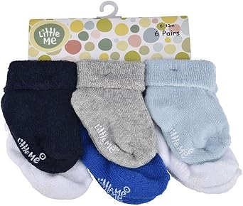 Little Me Baby Boys' Think Cotton Turn Cuff Socks