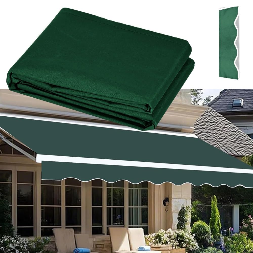 Toile de rechange pour store banne 4.6x3m vert foncé imperméable