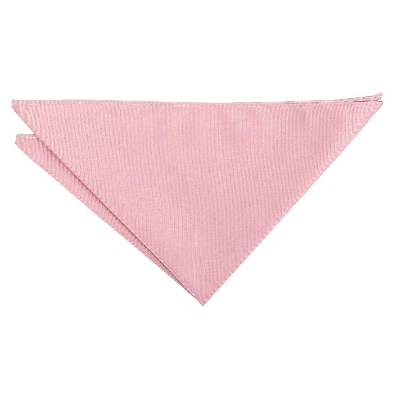 DQT Mens Plain Twill Pocket Square - Wedding, Business & Formal Suit Handkerchief - Dusty Pink