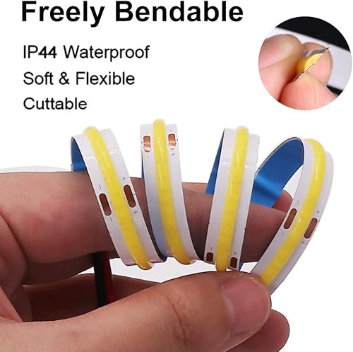 Miniatura 2 de XUNATA Tira de luces LED de 30000 lm, 16.4 pies COB DC12V luces LED, 528 LEDsm luz blanca 6000 K decoración no impermeable iluminación COB cinta