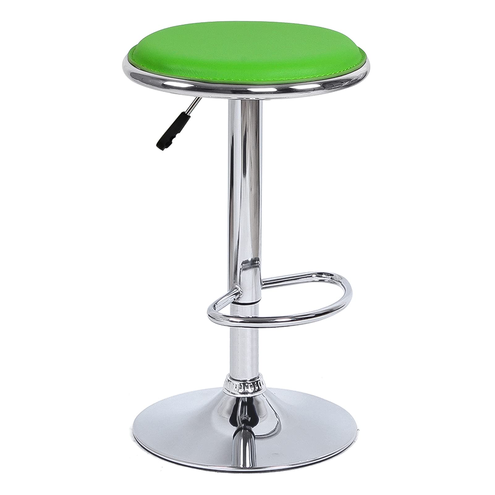 IUokLU Modern Round Swivel Bar Stool with Adjustable Height for Bar Counters Certified Air Rod Rotatable Seat Surface Sleek Design for Comfortable Sitting(Green-1 Size)