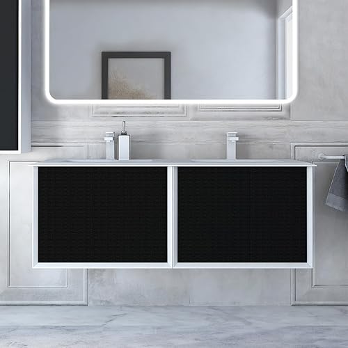 Miniatura 7 de Papel tapiz negro para despegar y pegar, papel de contacto negro de 17.7 x 118.1 pulgadas, papel tapiz autoadhesivo con textura mate, extraíble,