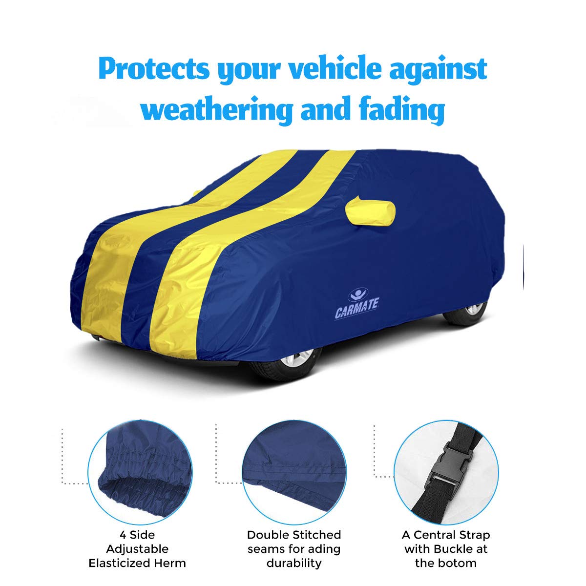 CARMATE Passion Custom Fitting Car Body Cover for Mahindra XUV 300 - Yellow