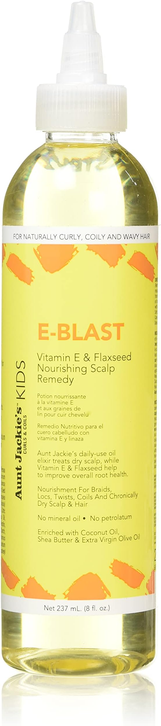Kids E-Blast Daily Oil for Dry Scalp, Vitamin E and Flaxseed Nourishing Scalp Remedy for Naturally Curly, Coily and Wavy Hair, 8 oz