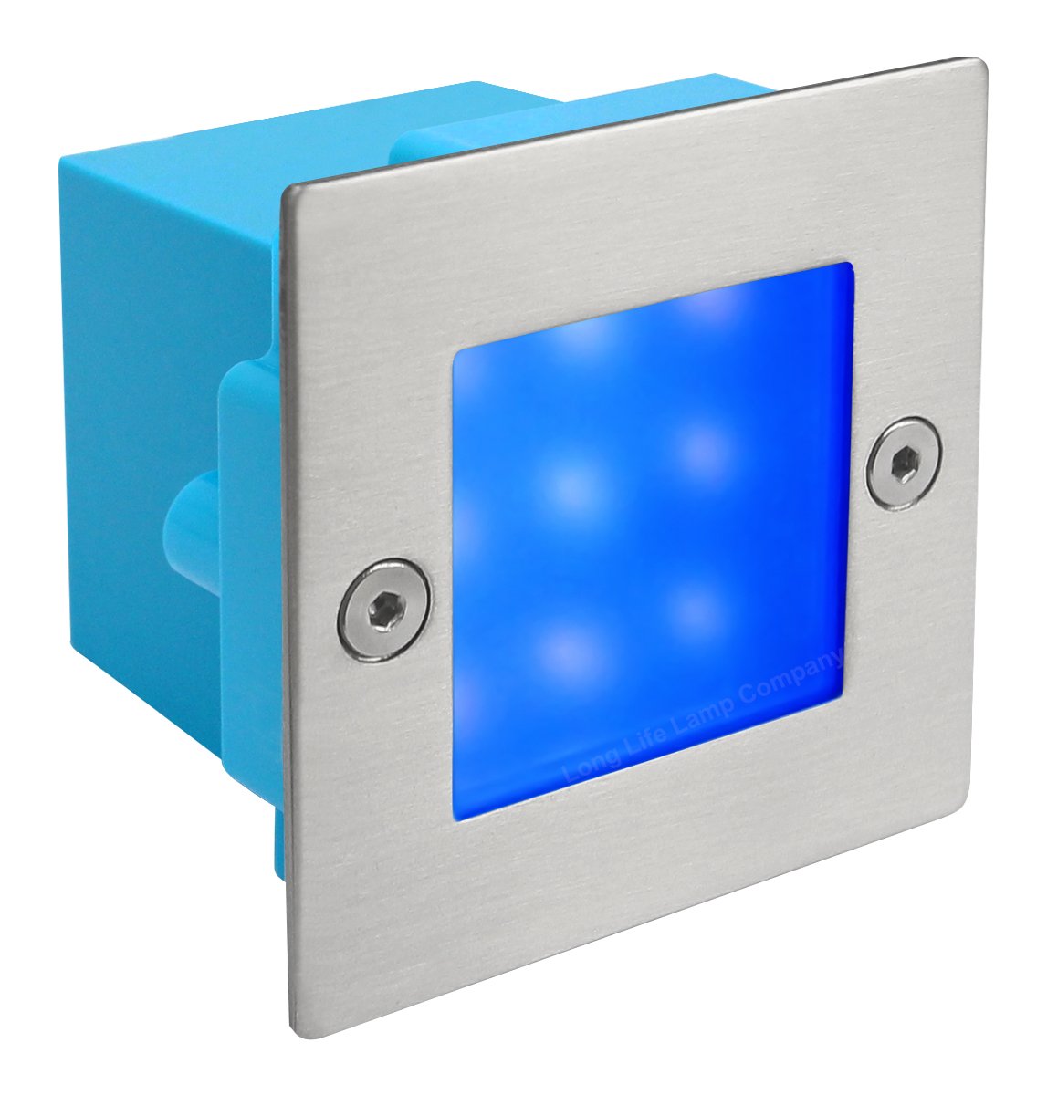 Zenon Lighting Collection Blue Mini Brick Light Led Outdoor Step Light 70Mm Square Ip54 Recessed Wall Light Zlc060b