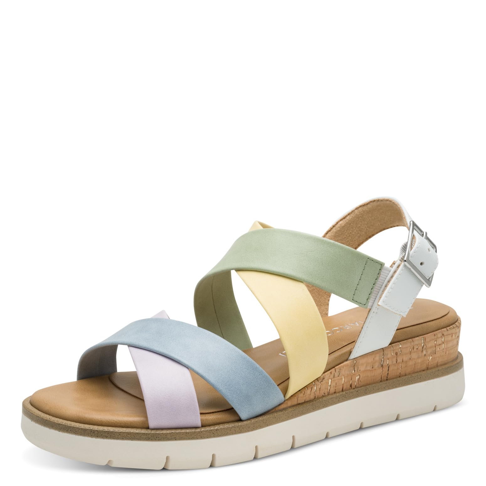 MARCO TOZZI Women's Sandal soft Feel Me Footbed Vegan soft Lining Vegan, white (WHITE MULTI), 4.5 UK