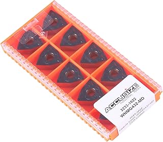 Accusize Industrial Tools Carbide Inserts Cvd Coating Wnmg432 Black/Yellow, 10 Pcs/Package, 2233-1022