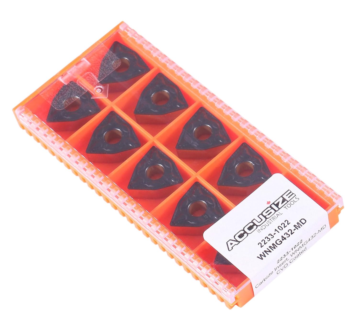 Accusize Industrial Tools Wnmg432 Carbide Inserts Cvd Coating, Black/Yellow, 2233-1022