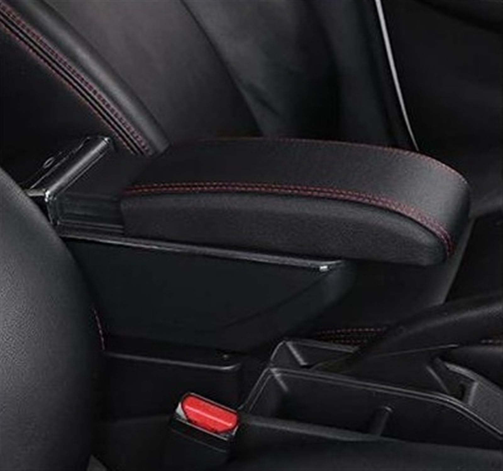 NOHEEU Car Center Console Storage Box Multifunctional Armrest Interior Accessories For Swift 2005-2022(B Styke Black Red)