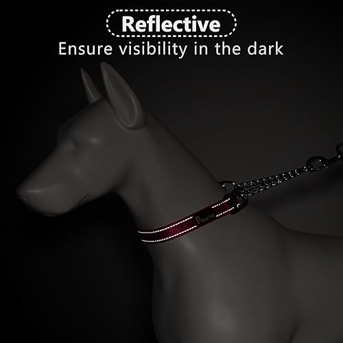 Miniatura 5 de Plutus Pet Martingale - Collar para perro con cadena de acero inoxidable y nailon reflectante, collar de entrenamiento ajustable sin tirones, para