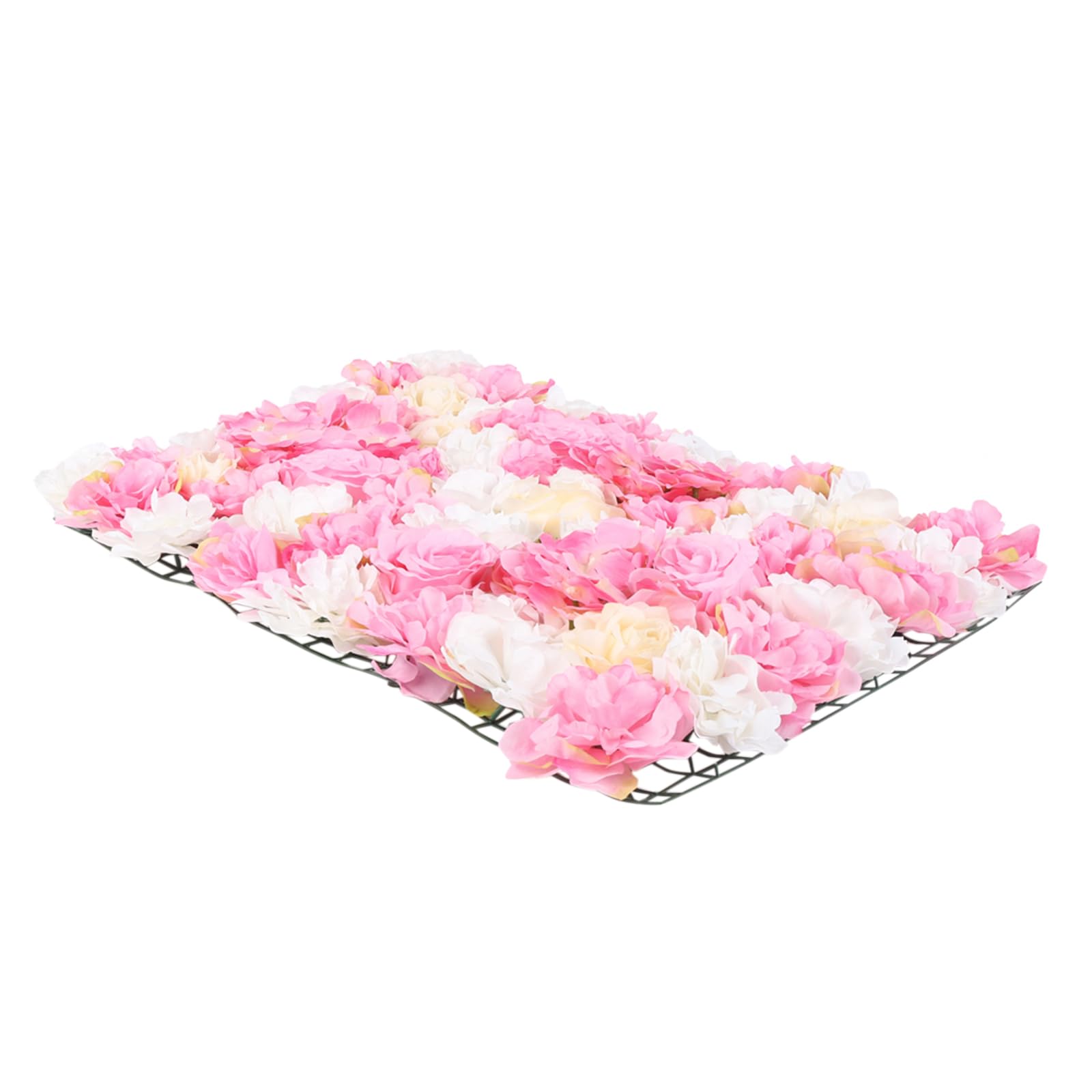 12 Stück Rosa Künstliche Blumen-Wandpaneel, 60 x 40CM Seide Rose Wanddekoration Blumenhintergrund Kunstblumen Deko Rosenwand Dahlienrose für Weddind Bühne Party Foto Hintergrund Heimdekoration
