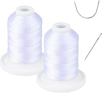 Vista 7 de Resistente a los rayos UV - Simthread 100% Poliéster Hilo Entrelazado Tex 69 (12wt) - 250 Yardas 1 Blanco 1 Negro