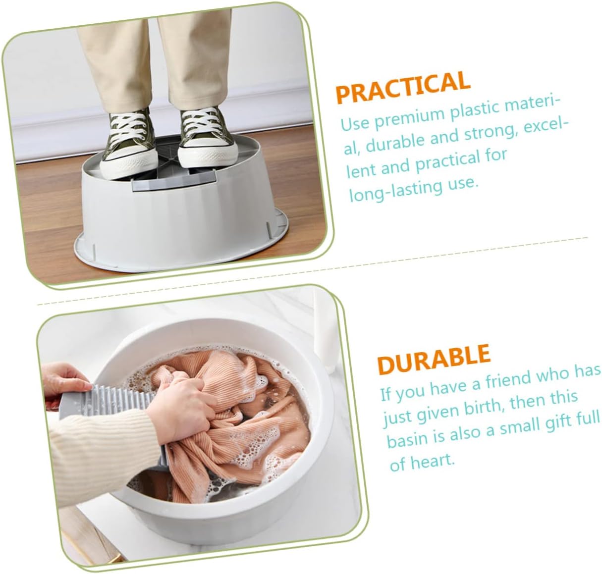 jojofuny 1 Set Board Laundry Clothes Japanese Plastic with Household Dish Scrub Hand Home Diaper Newborn Tub Baby Washbasin Slip Tool for Washboard Rectangular Portable Bathroom