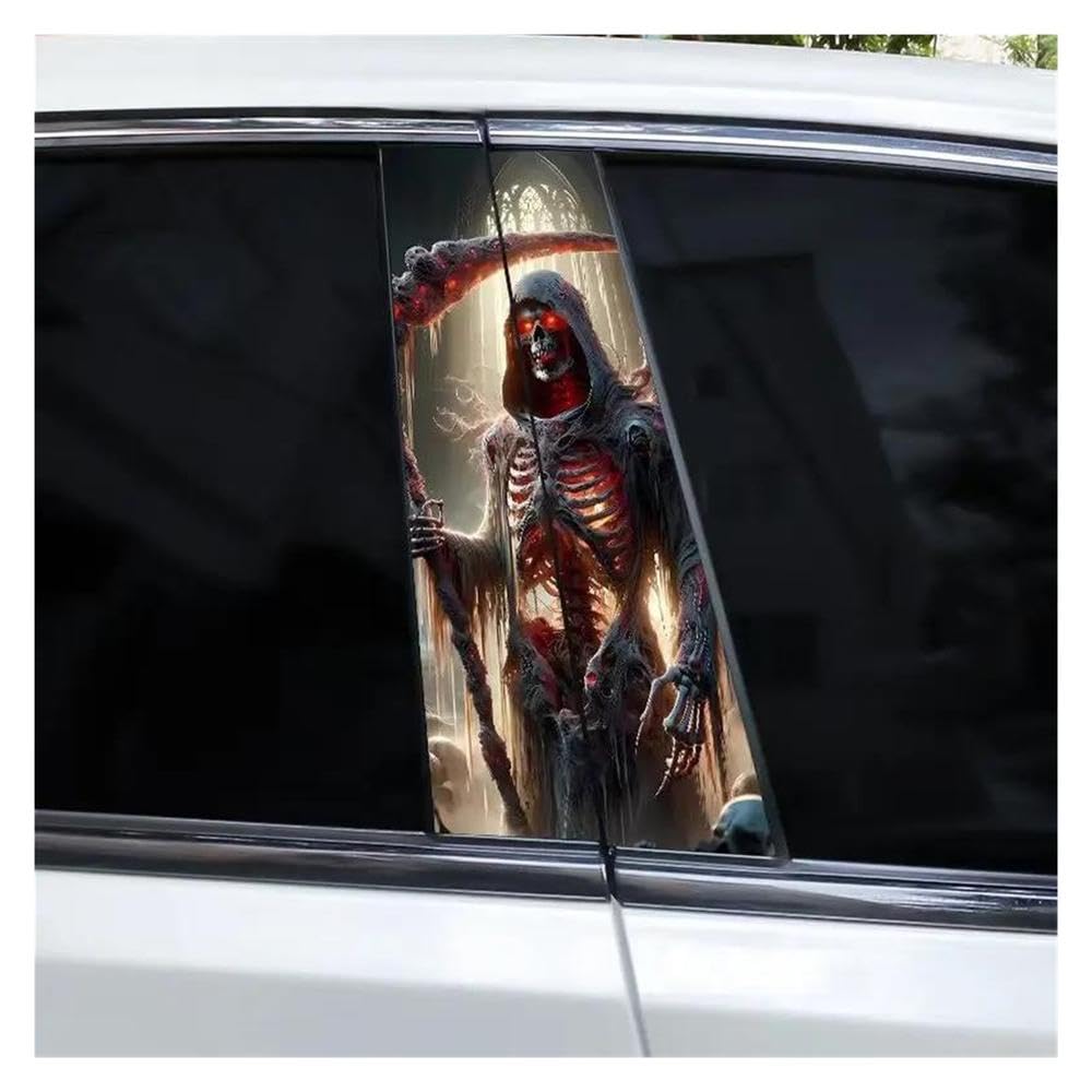 Body Parts 2pcs Car B-Pillar Decals Skull Cool Vinyl Waterproof Decals DIY(M)