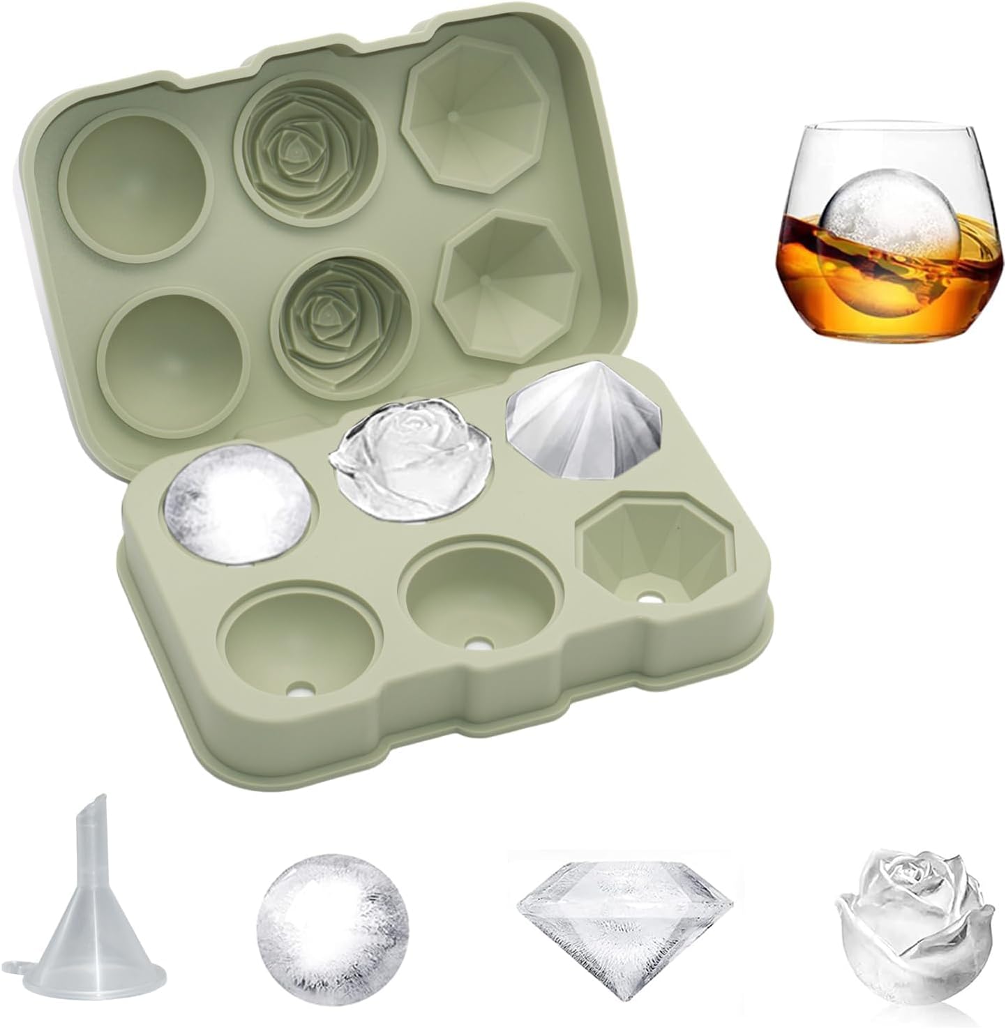 Ice Cube Tray Bourbon Ice Cube Molds with Covers Fepdiu Silicone Ice Mold with