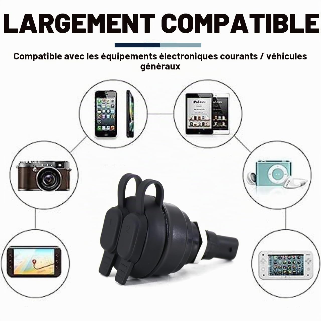 Chargeur USB double port 5 V pour moto BMW R1200GS, R1250GS, R1250RT, R1200RT, R NineT, K1600GT, K1600GTL, K1300S, K1300GT, G310GS, F900R, F900XR, F850GS, F7550GS 0, F65. 0