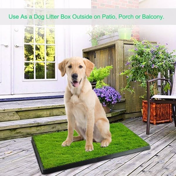Dog Toilet Indoor Puppy Training Pad, Dog Potty Pet Training Grass Mat, Removable Waste Tray for Easier Clean Up