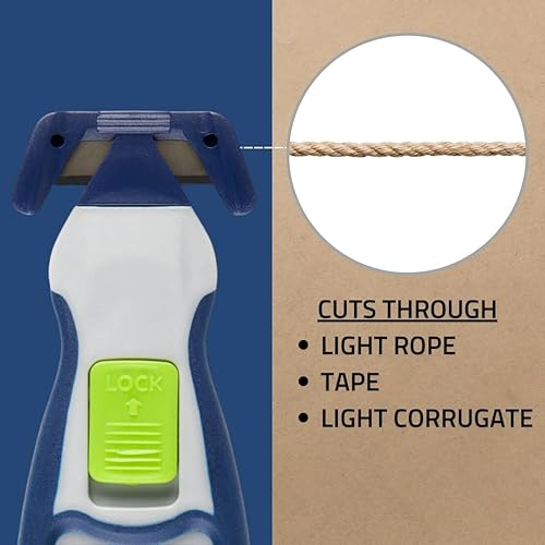 Miniatura 5 de Safety R1 - Herramienta de corte de cabeza reemplazable, cuerpo ABS, hoja de acero al carbono, divisor de cinta, abridor de cajas, agarre de goma,