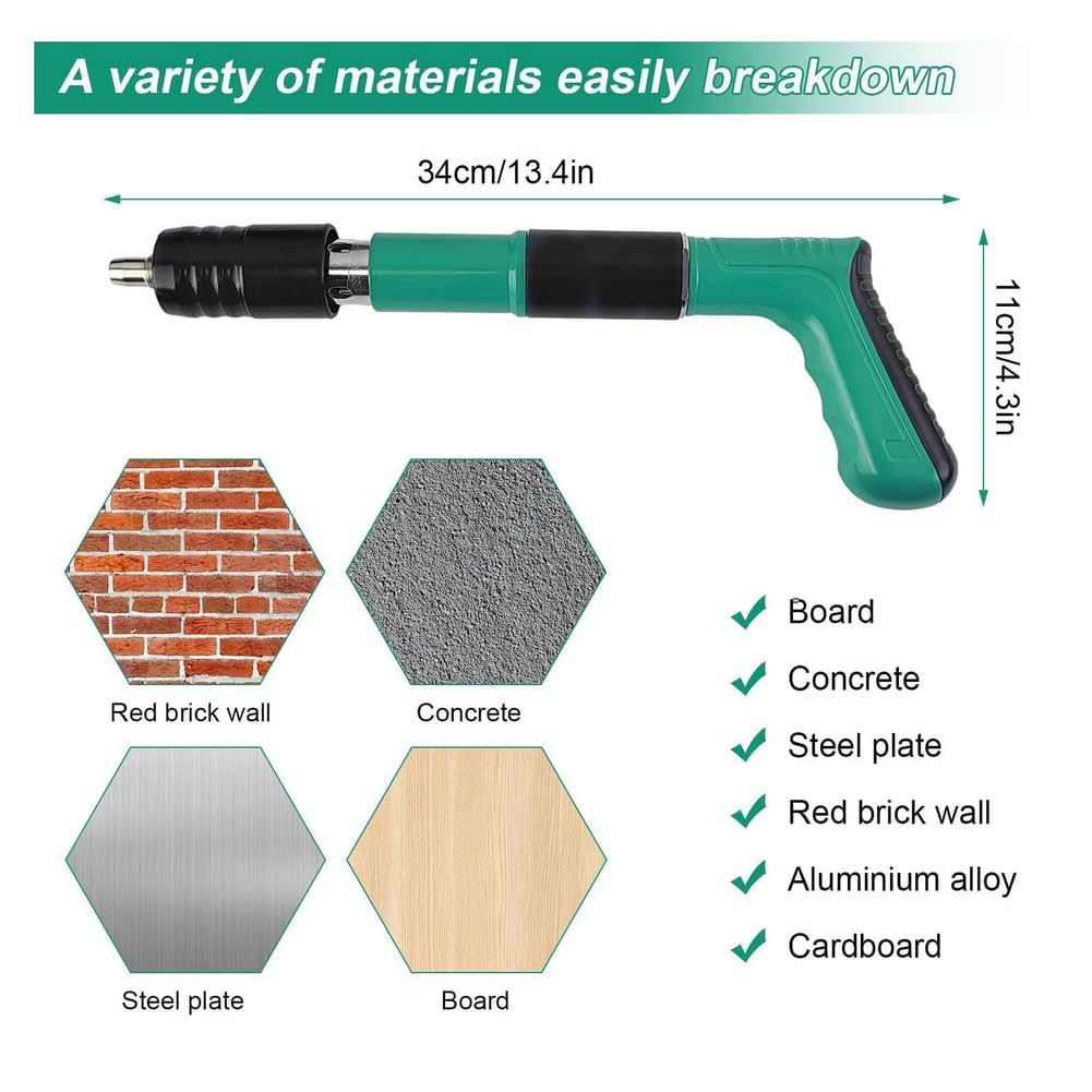 Pistola per chiodi per calcestruzzo, chiodatrice manuale per carpenteria e decorazione d'interni, design piccolo e pratico