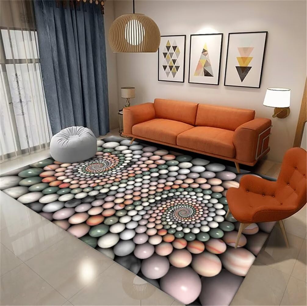 Tapis chambre fille ado multicolore effet 3D pour coin gamer stylé