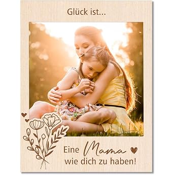 Augesak Mum Gift Picture Frame Wooden Picture Frame Mother Happiness is a Mum Like You Mother's Day Gift Photo Frame Mother Gift for Birthday Mother's Day Christmas