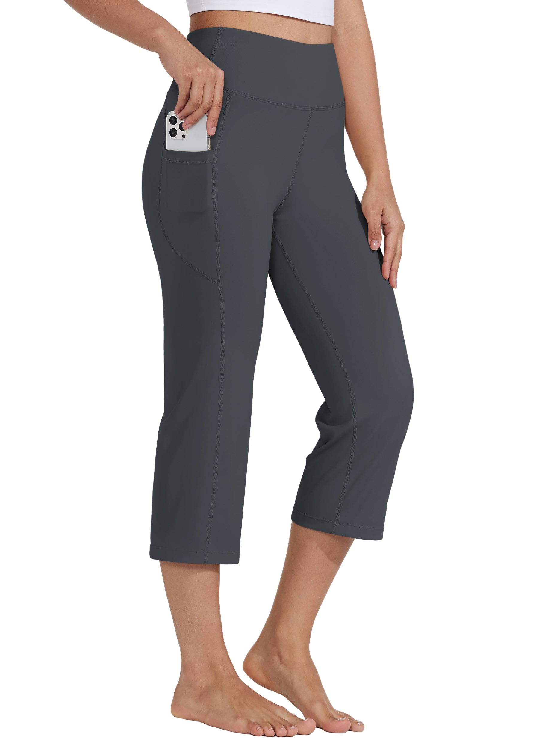 WILLIT Caprihose Damen Yogahose Sporthose Capri Leggings High Waist Hosen Crop gerades Bein Sommerhose Freizeithose Sport Übung Workout 21