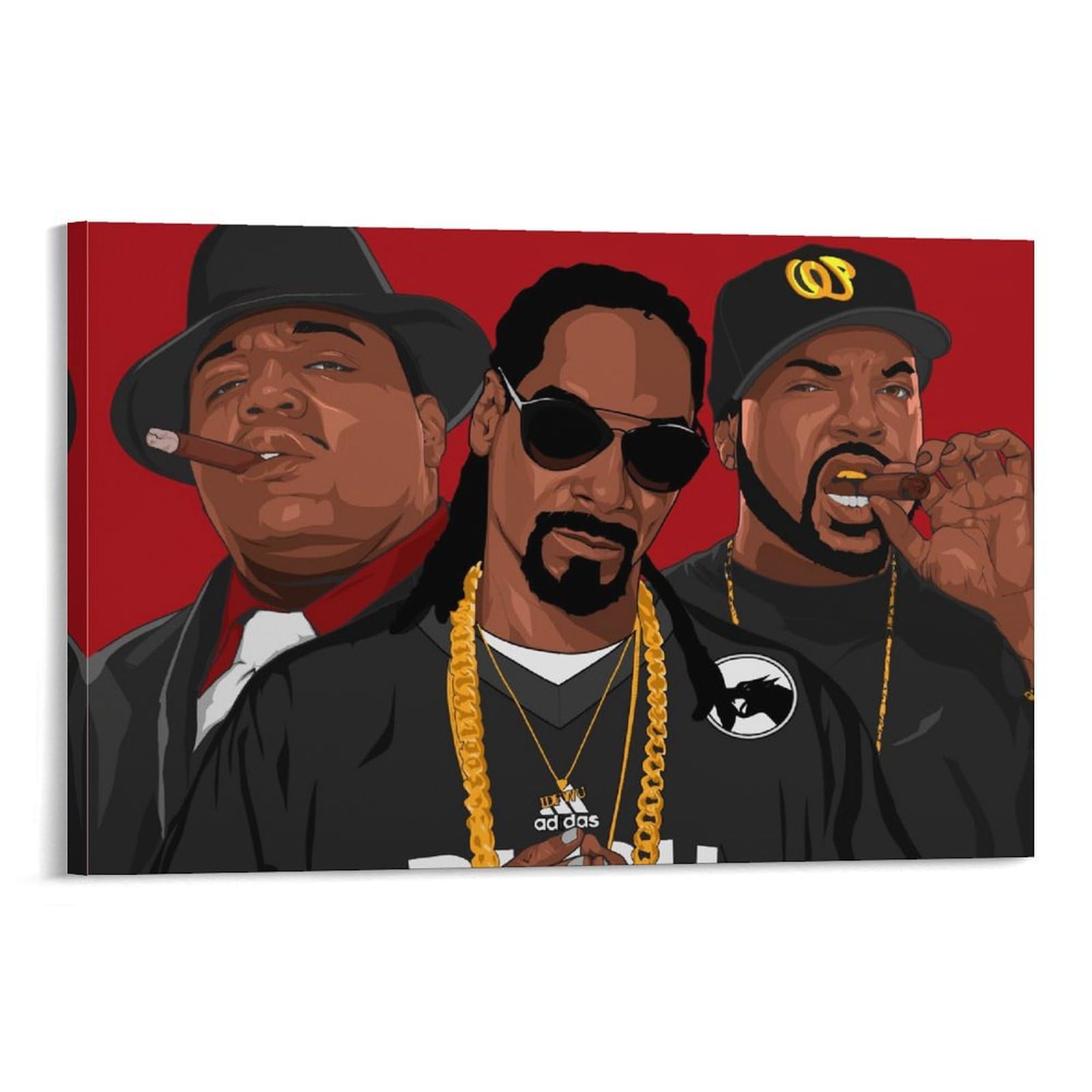 Poster artistico da parete con motivo cantante rap hip hop e tutte le stelle (5) (1), stampa artistica da parete, poster decorativo per la casa, 40 x 60 cm