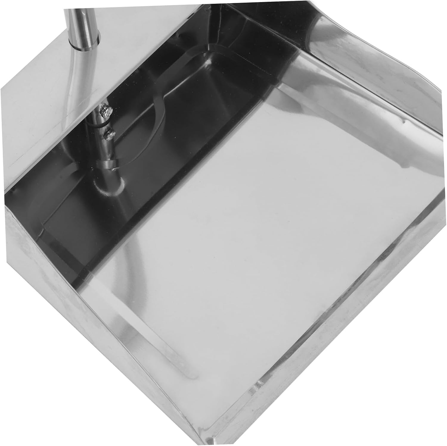 Heavy Duty Stainless Steel Dustpan Large Size Thick Metal Garbage Shovel with Handle for Commercial and Household Cleaning Use