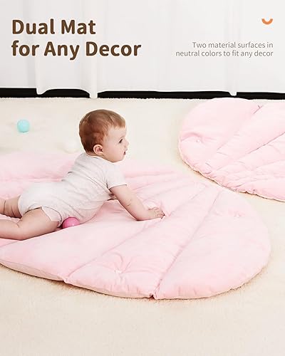 Miniatura 5 de ANGELBLISS Tapete de gimnasio 5 en 1 para bebé, reversible con 5 juguetes sensoriales para el desarrollo basado en escenarios, centro de actividades