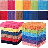 Pinkunn 12 Pieces Square Floor Pillows Seating for Adults 15 x 15 Inch Large Floor Cushion Soft Thicken Meditation Cushion Floor Pouf Bench Pillow for Chair Couch Tatami Yoga Outdoor, 12 Colors