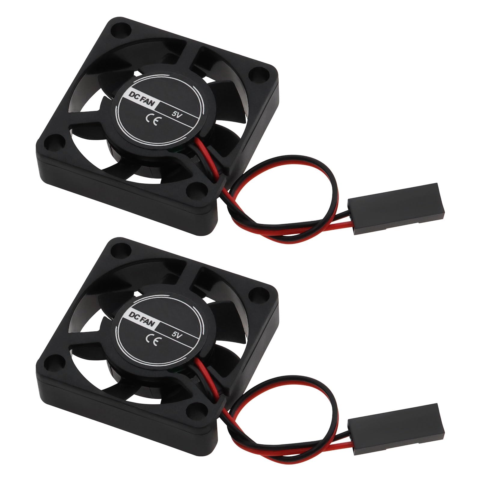 2PCS Ventilateur de refroidissement sans balais 30 mm x 30 mm x 7 mm 5 V 0,15 A Ventilateur de roulement d'huile 2 broches Cconnector 3007 3007S Ventilateur de refroidissement à 7 pales Noir