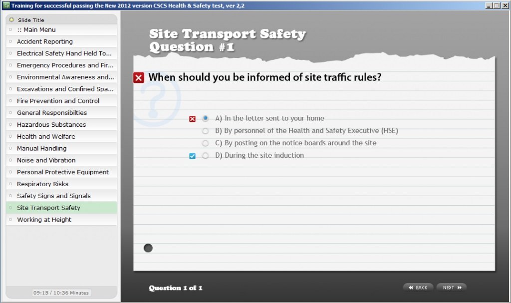 Be trained how to pass CSCS Health and Safety Test for
