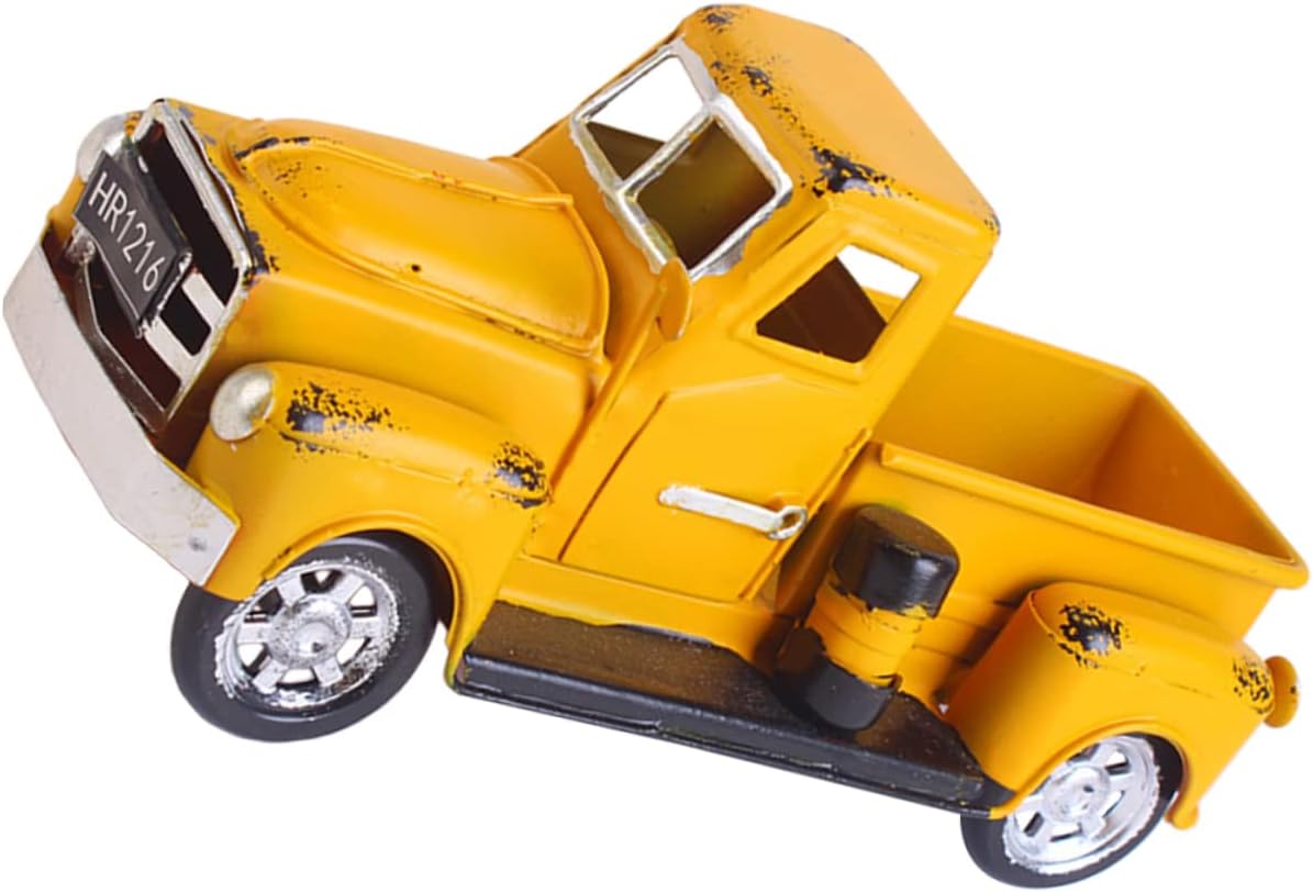 Vintage Christmas Truck Decor with Mini Christmas Tree Retro Model for Festive Indoor Decorations for Home and Office Holiday Display