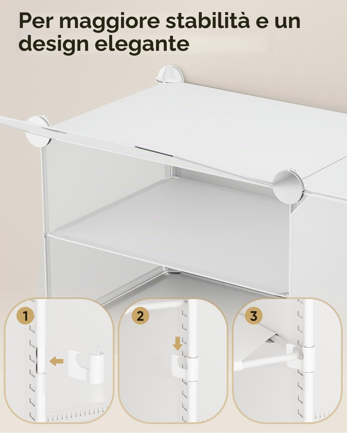 Sekey Scarpiera Modulare 6 Scomparti in PP - Auto-Montaggio con Martello - Armadio Scarpe Famiglia (84x31x92cm) - Bianco, Capienza 24 Paia