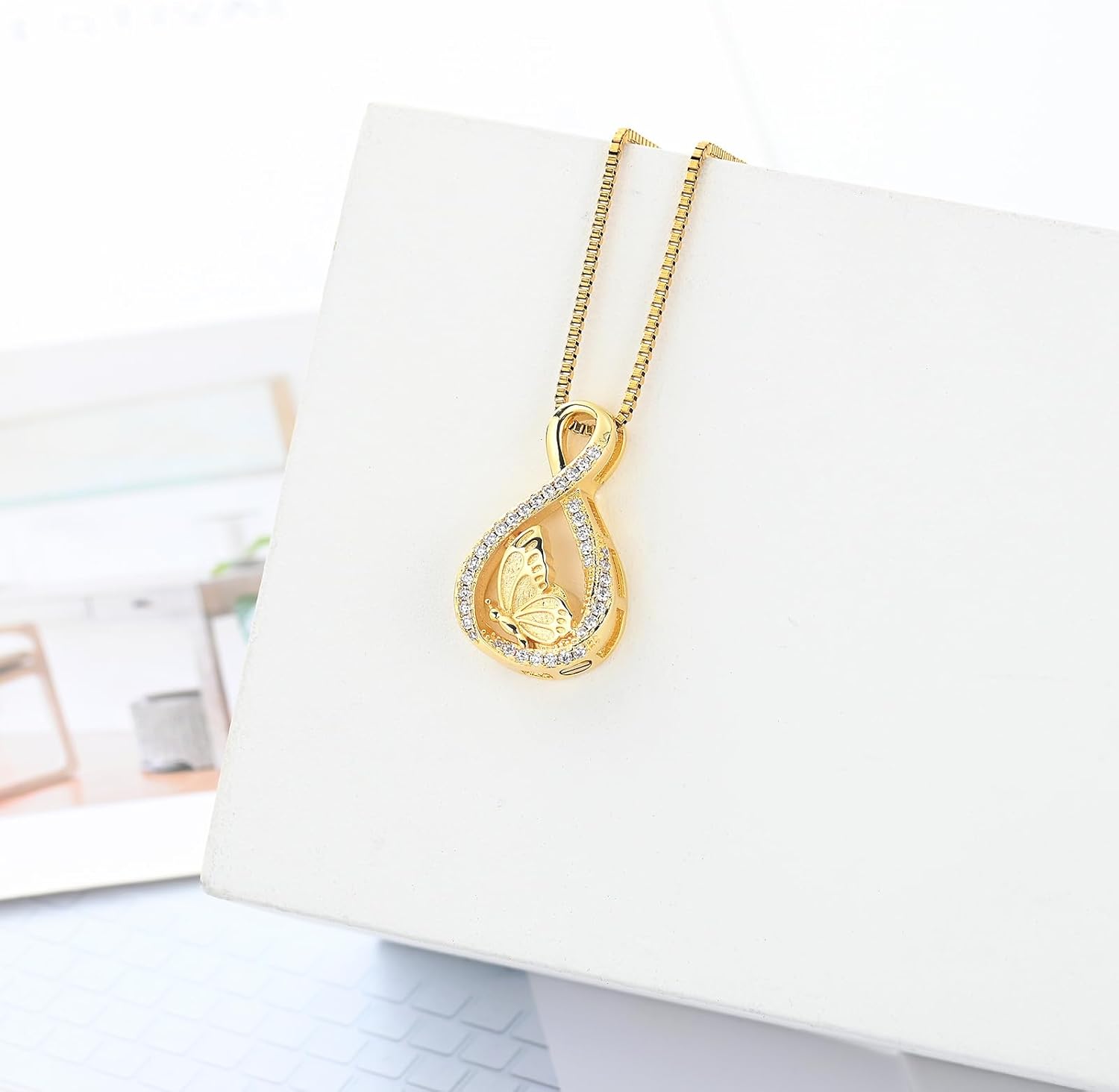 XSMZB Cremation Jewelry for Ashes Infinity Urn Necklaces for Ashes Pendant Locket Keepsake Memorial Jewelry for Urns - Image 5